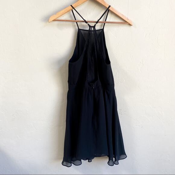 BCBGeneration Black Lace Halter‎ Chiffon Mini Dress - Picture 2 of 8